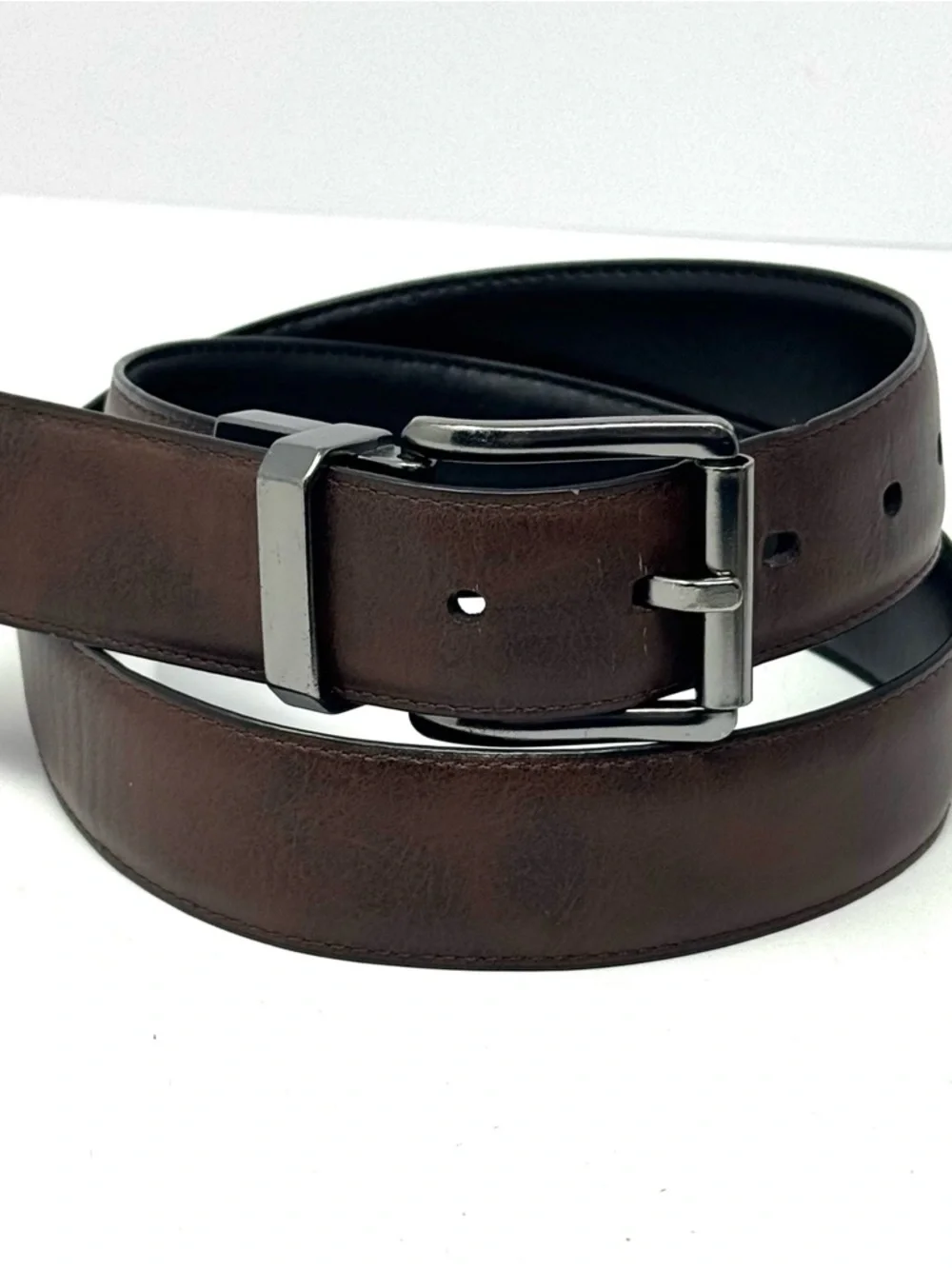 Levi's Men's 2-in-1 Reversible Leather Belt Black Brown Size 30-32